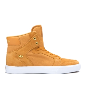 Supra Mens VAIDER Desert/Gold/white High Top Shoes | CA-25868